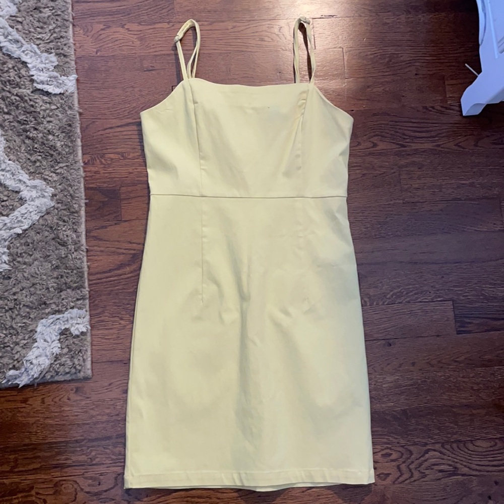 Yellow tight dress